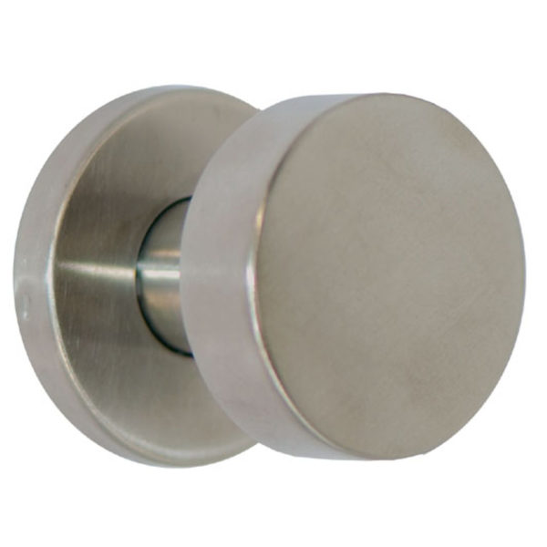 Bouton cylindre plat inox brossé