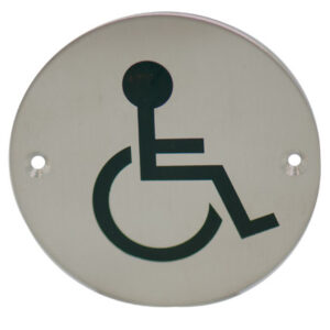 Ideogramme rond Inox Handicapé