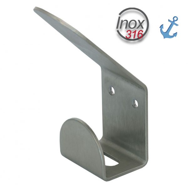 Patere collectivités 2 têtes inox 316